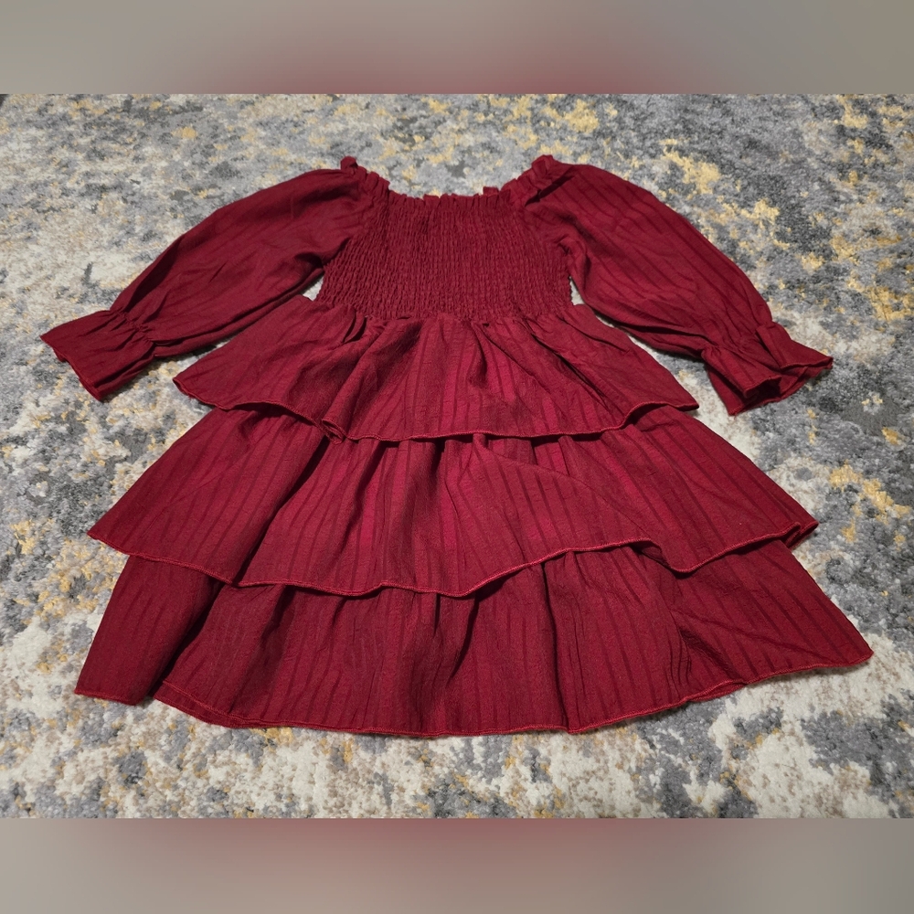 Elegant Burgundy Girls Dress